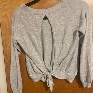 Aerie Gray Women's Tie-Back Top S